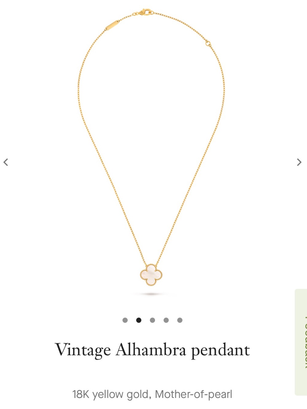 Van Cleef & Arpels Mother-of-Pearl Alhambra Pendant